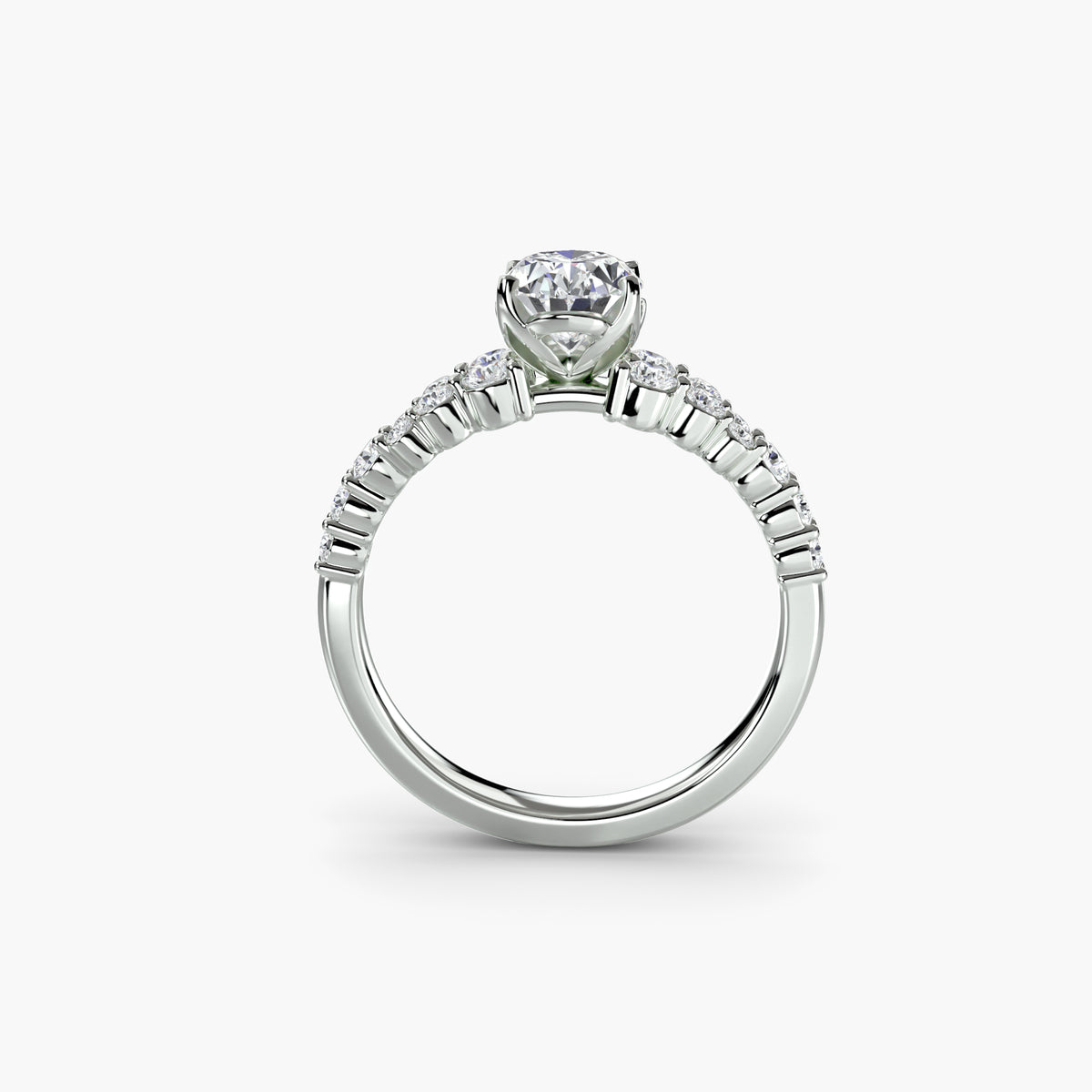 The Celestial Cluster Ring - 14K White Gold (Oval)