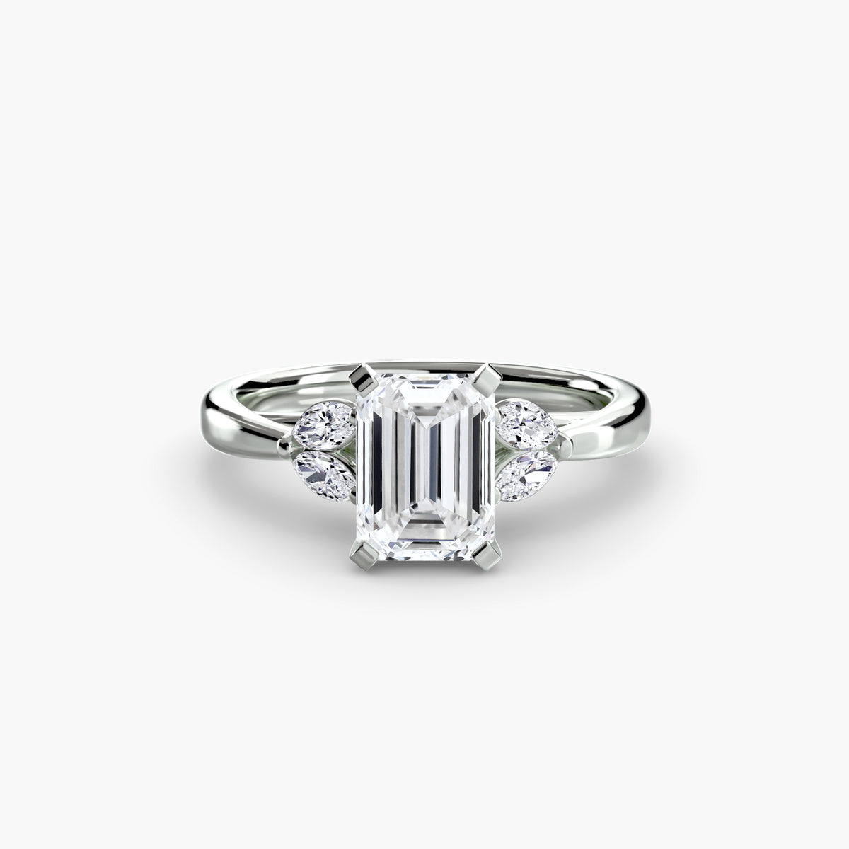 Ring Setting - 18K White Gold (Heart)