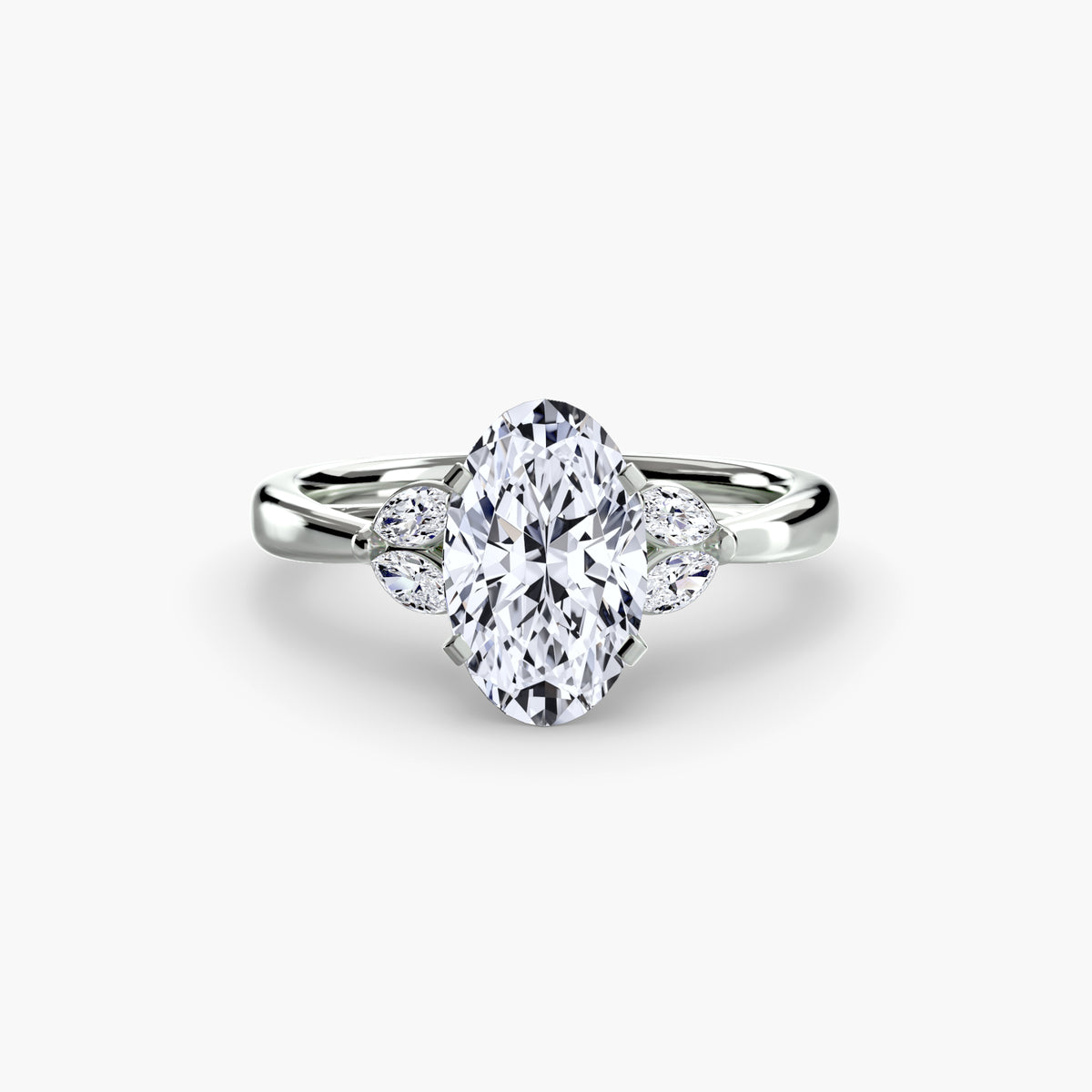 Ring Setting - 14K White Gold (Pear)