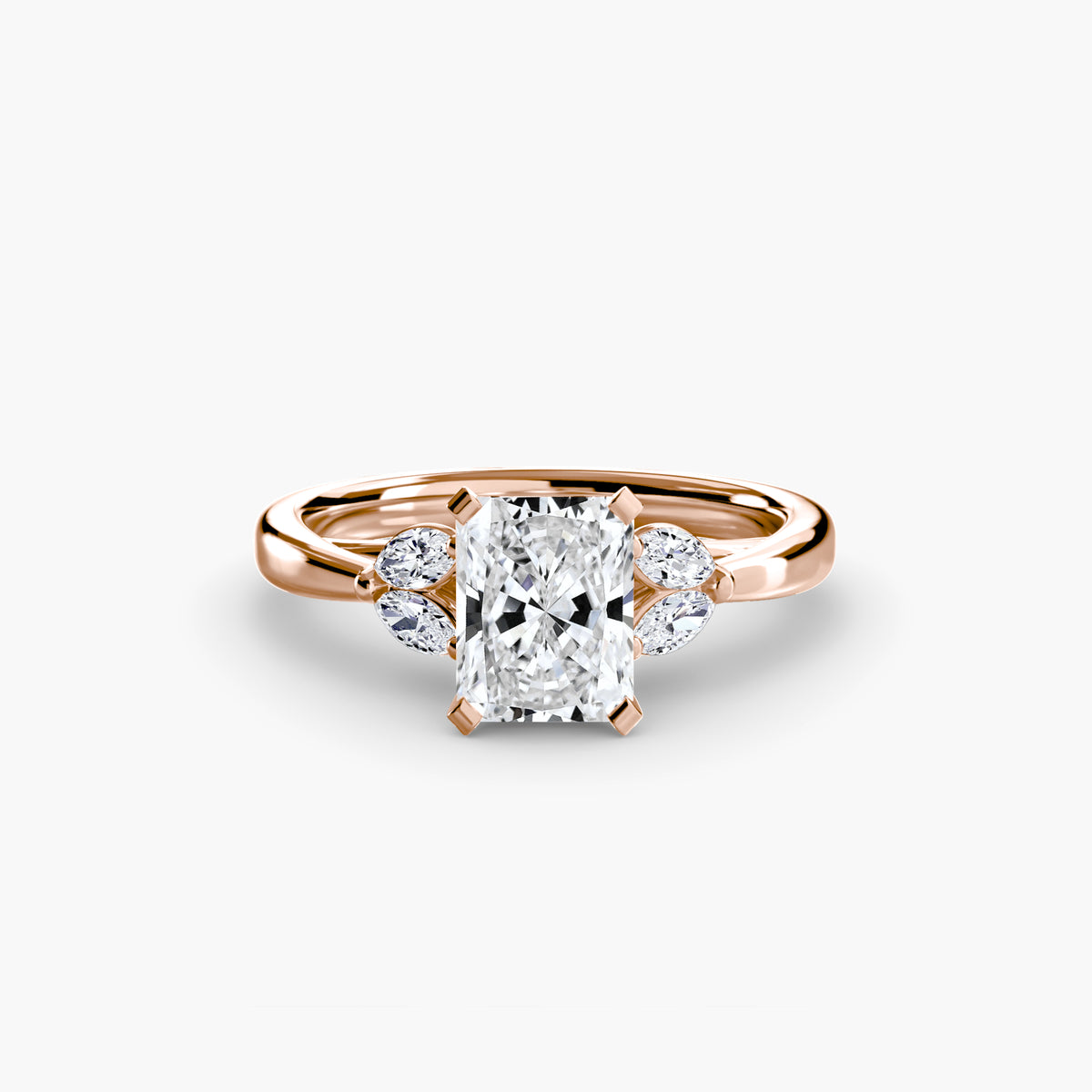 Ring Setting - 14K Rose Gold (Asscher)