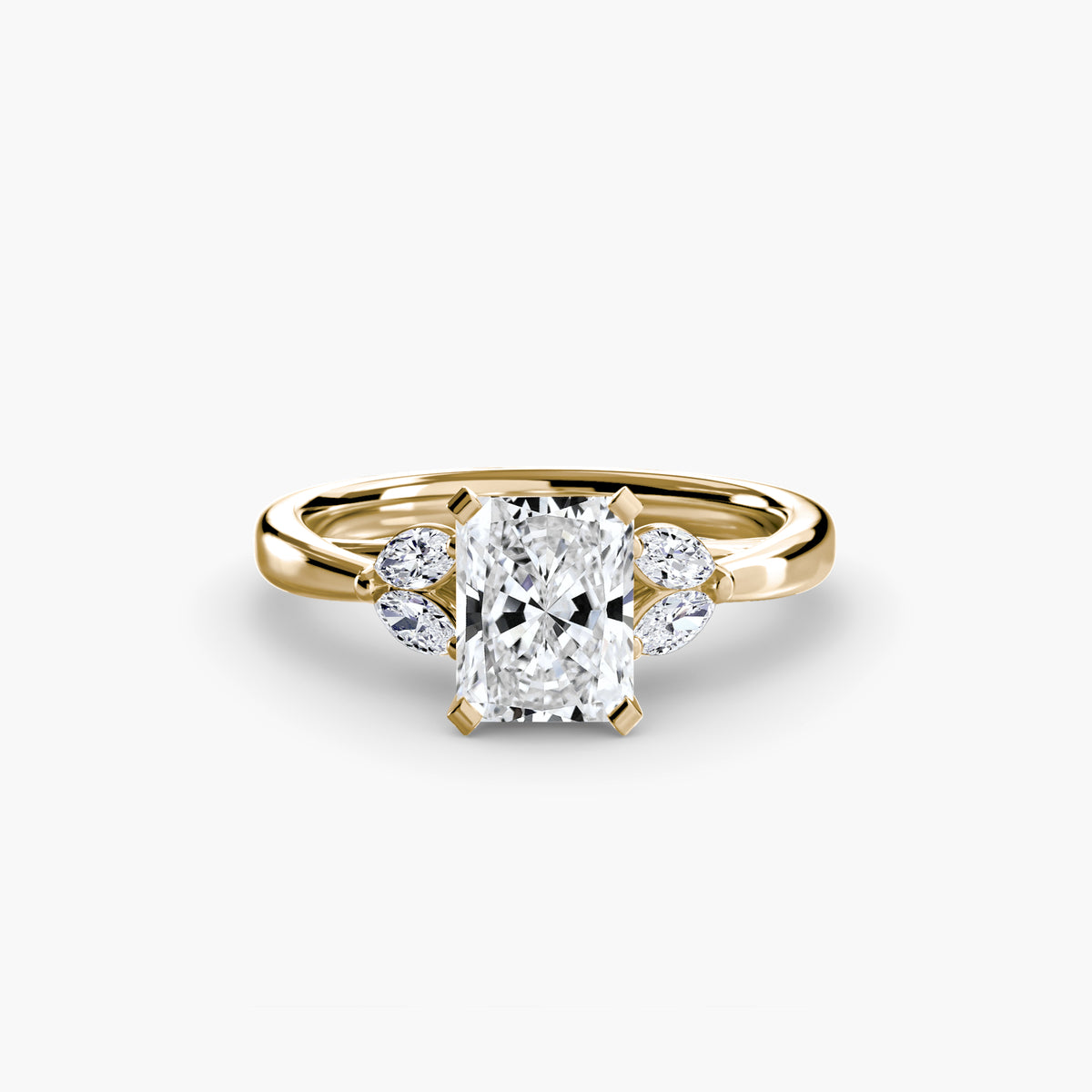 Ring Setting - 14K Yellow Gold (Asscher)