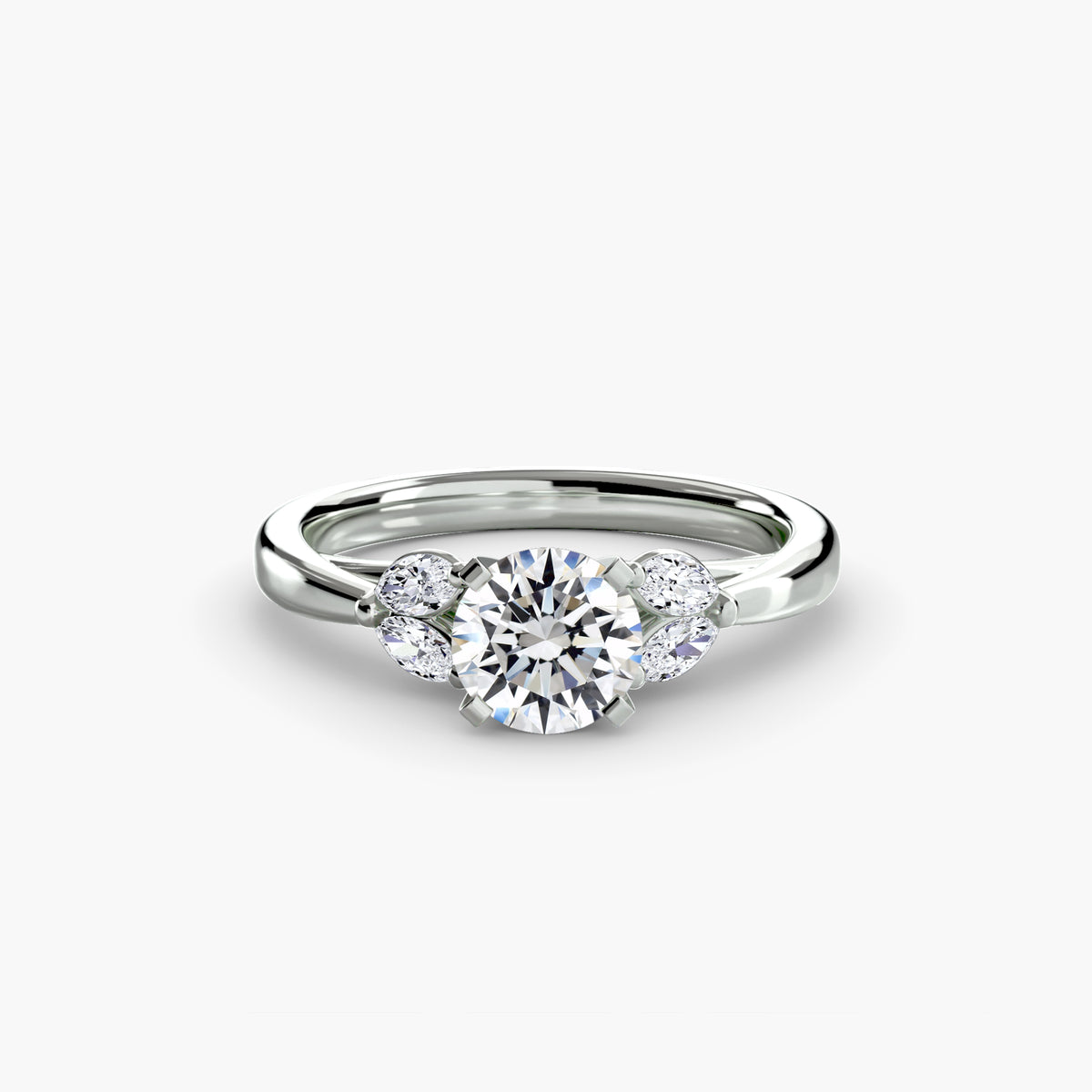 Ring Setting - 18K White Gold (Princess)