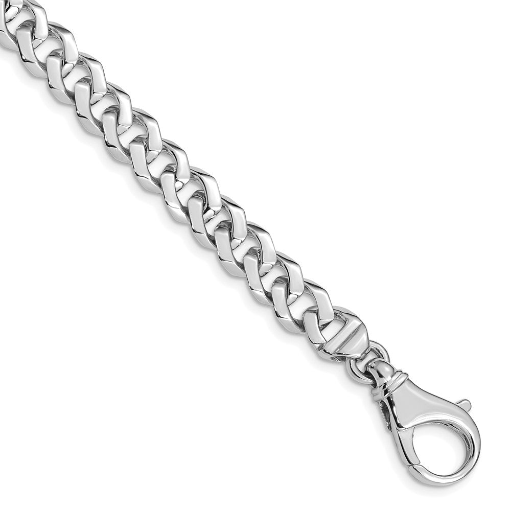 14k WG 8mm Hand-polished Fancy Link Chain (Per Inch)