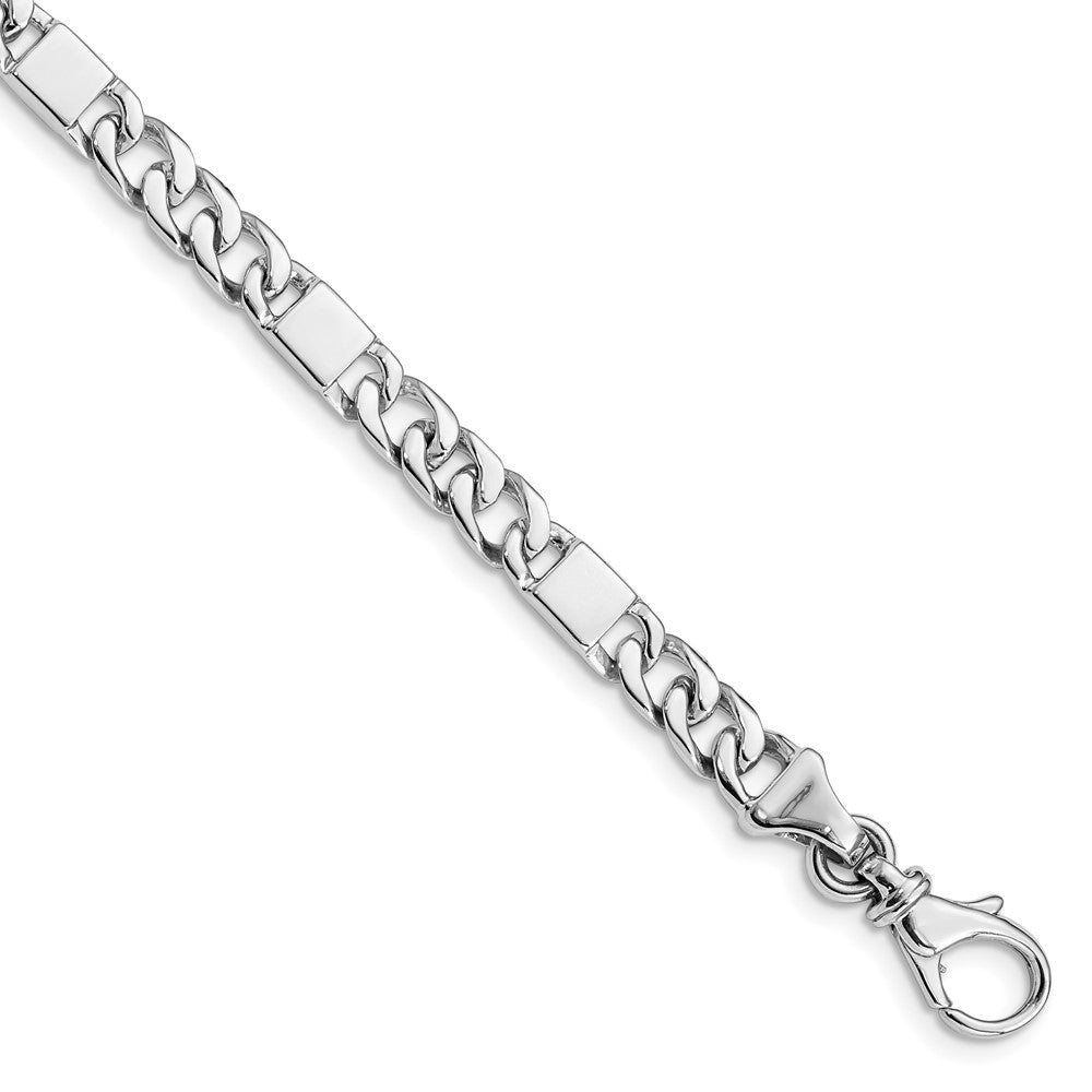 14k White Gold 5.6mm Hand-polished Fancy Link (Per Inch)