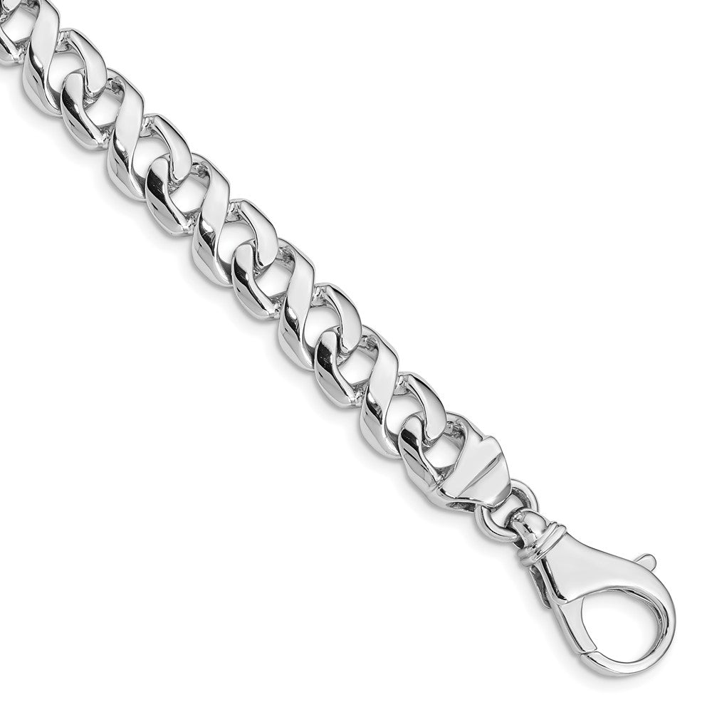 14k White Gold 8.75mm Hand-polished Fancy Link (Per Inch)