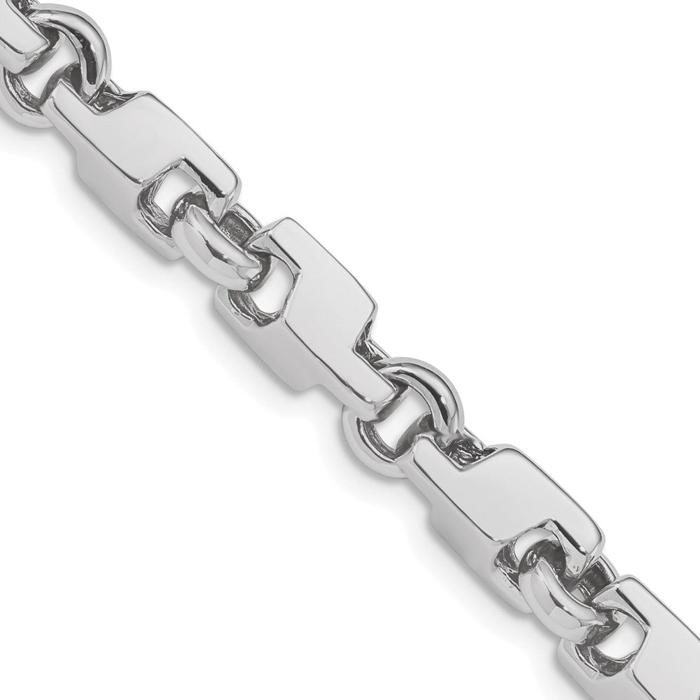 14k White Gold 6.6mm Hand-polished Fancy Link Chain