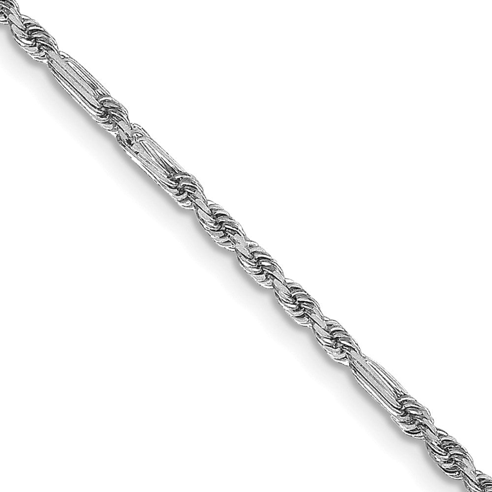 14k White Gold 1.8mm D/C Milano Rope Chain Anklet