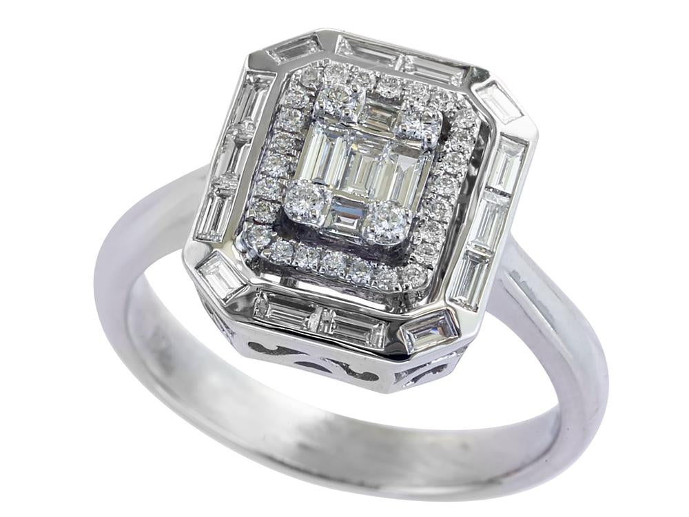 EFFY 14K WHITE and ROSE GOLD DIAMOND RING