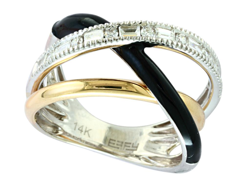 EFFY 14K WHITE and YELLOW GOLD DIAMOND RING