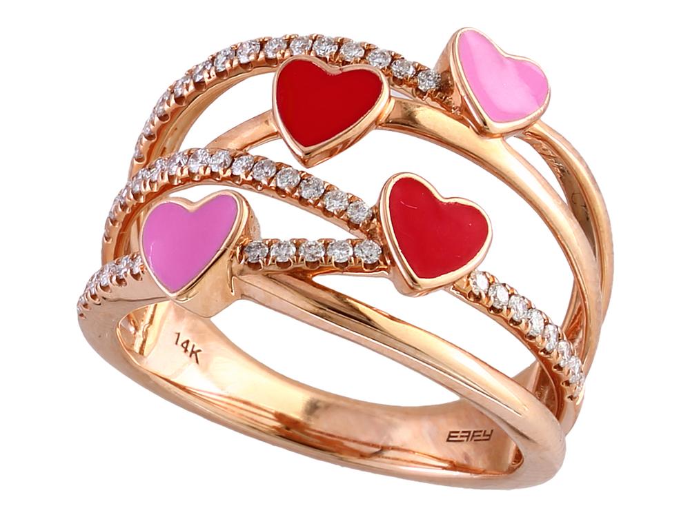EFFY 14K ROSE GOLD DIAMOND RING