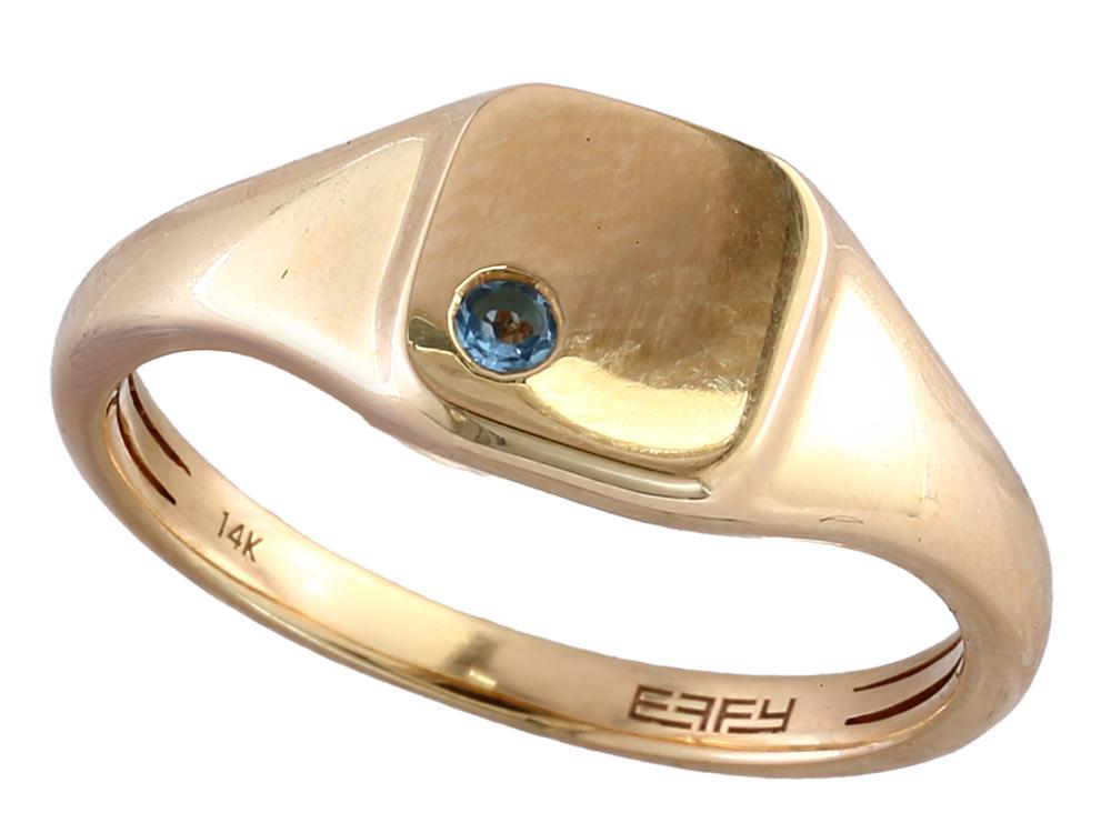EFFY 14K YELLOW GOLD ,BLUE TOPAZ RING