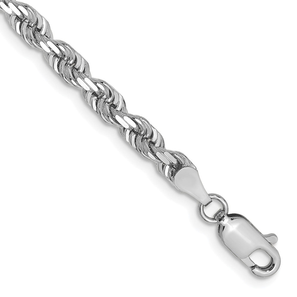 14k White Gold 4.0mm D/C Quadruple Rope Chain