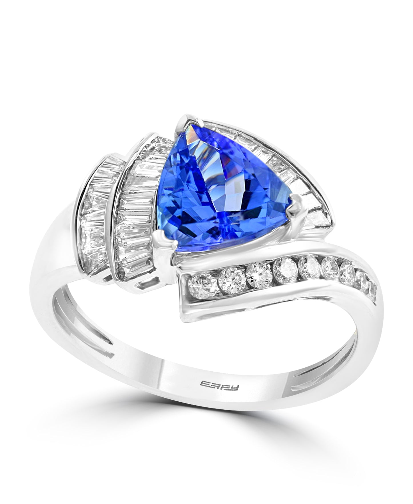 Effy 14K White Gold Diamond,Tanzanite Ring (With 8 Center Size) Center Size: 8