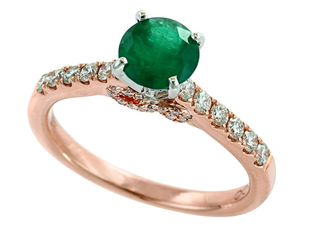 EFFY 18K WHT/ROSE GD DIAMOND RING (WITH .75 CT CENTER SIZE) CENTER SIZE: .75 CT