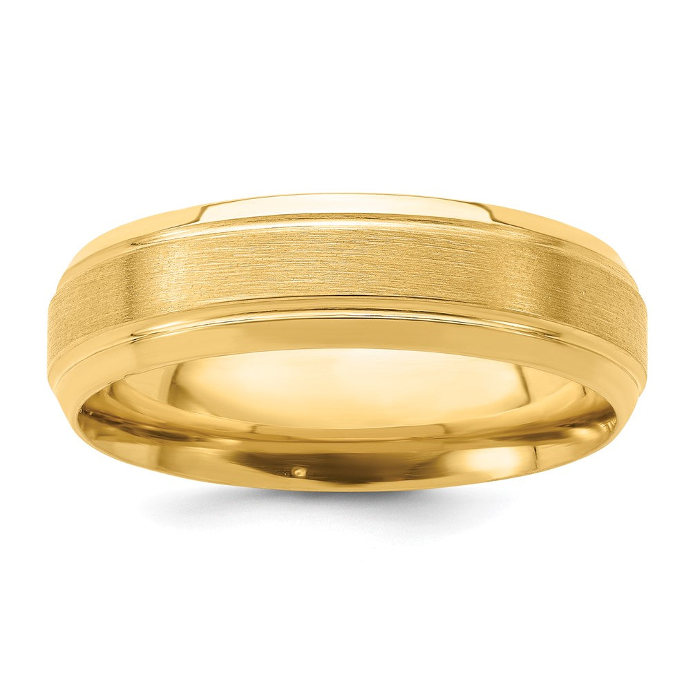14k Yellow Gold Light Comfort Fit Brush Satin Fancy Band