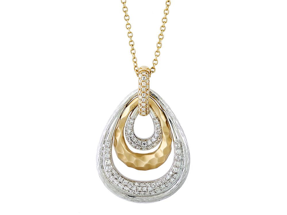 EFFY 14K WHITE and YELLOW GOLD DIAMOND PENDANT