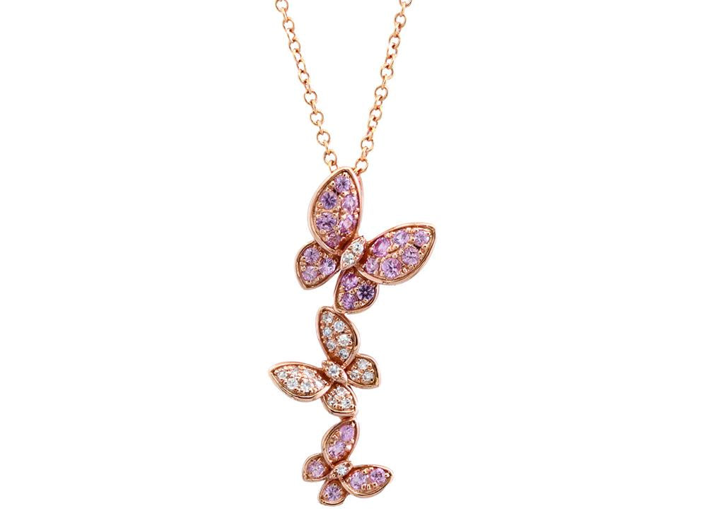 EFFY 14K ROSE GOLD DIAMOND,PINK SAPPHIRE PENDANT