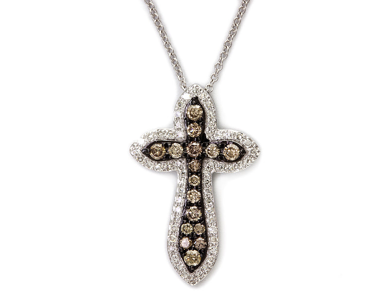 EFFY 14K WHITE GOLD DIAMOND,ESPRESSO DIAMOND PENDANT