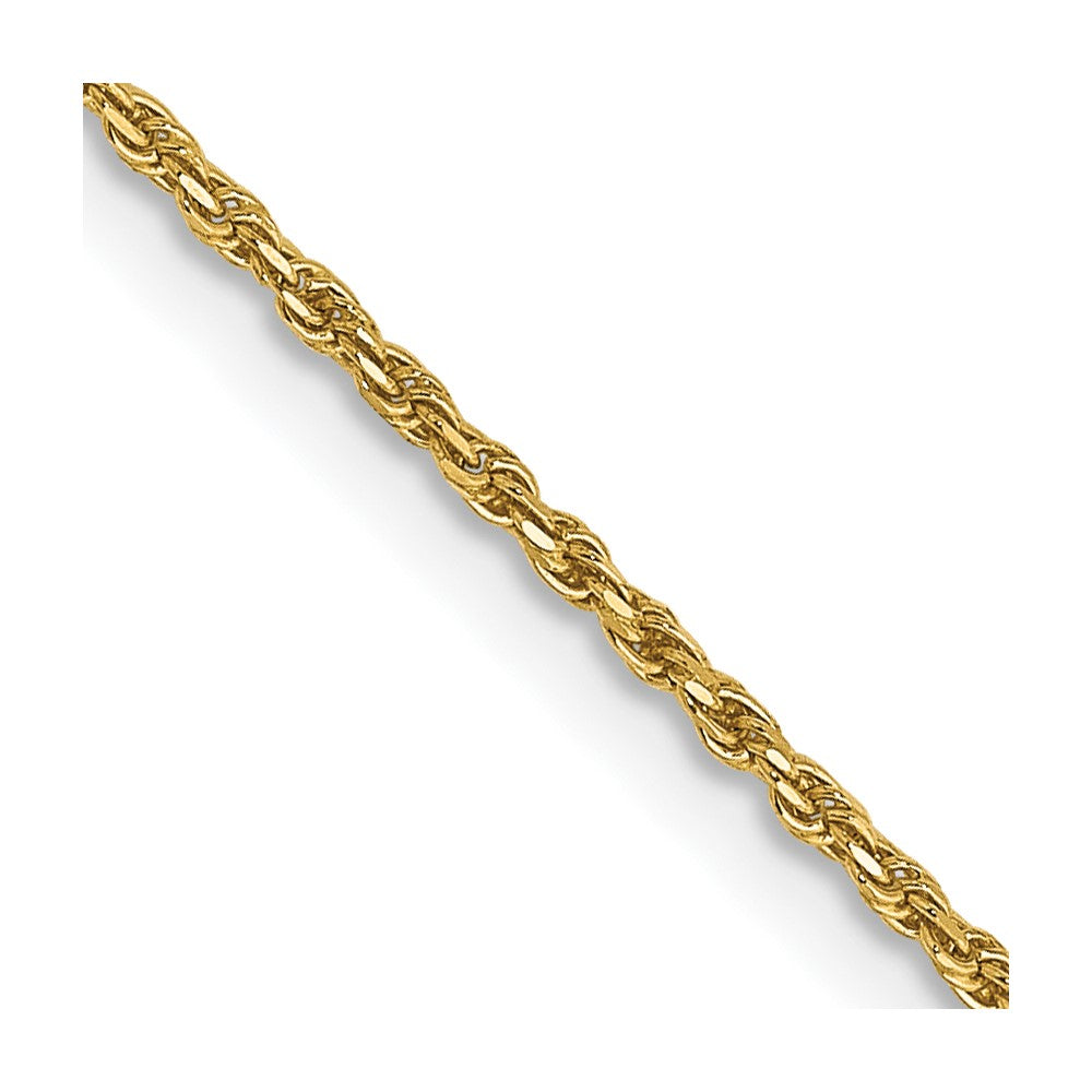 14k 1.15mm Diamond-cut Machine-made Rope Chain Anklet