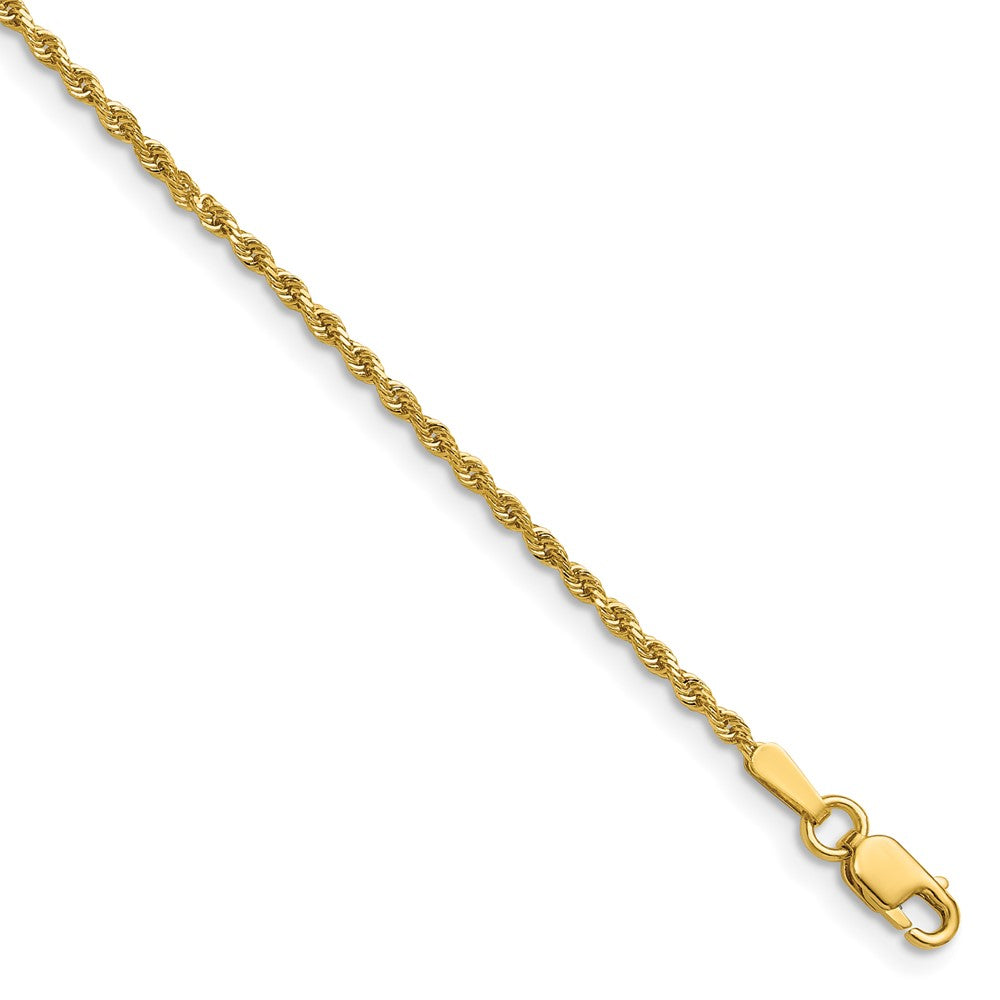 14k 1.5mm Diamond-cut Rope Chain Anklet