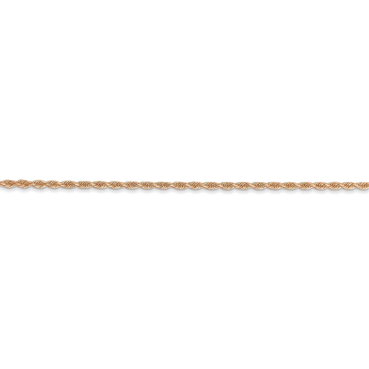 14k Rose Gold 1.50mm D/C Rope with Lobster Clasp Chain