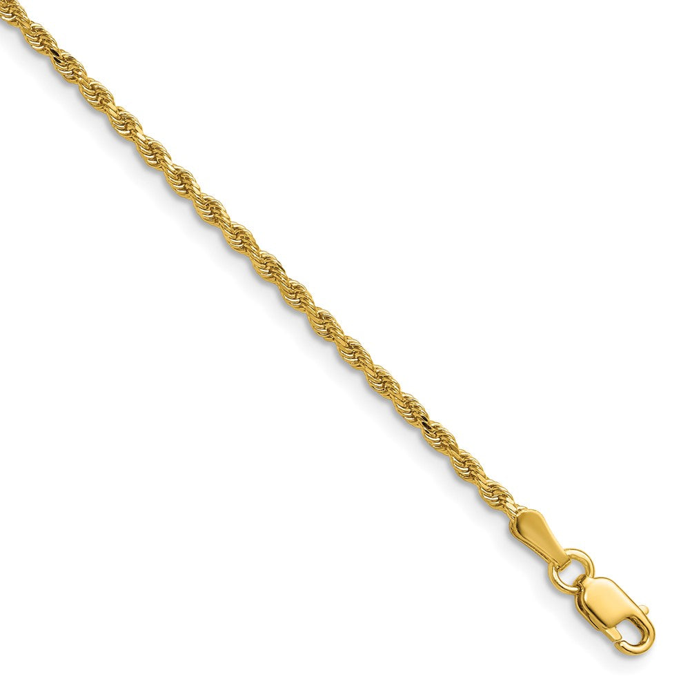 14k 1.75mm Diamond-cut Rope Chain Anklet