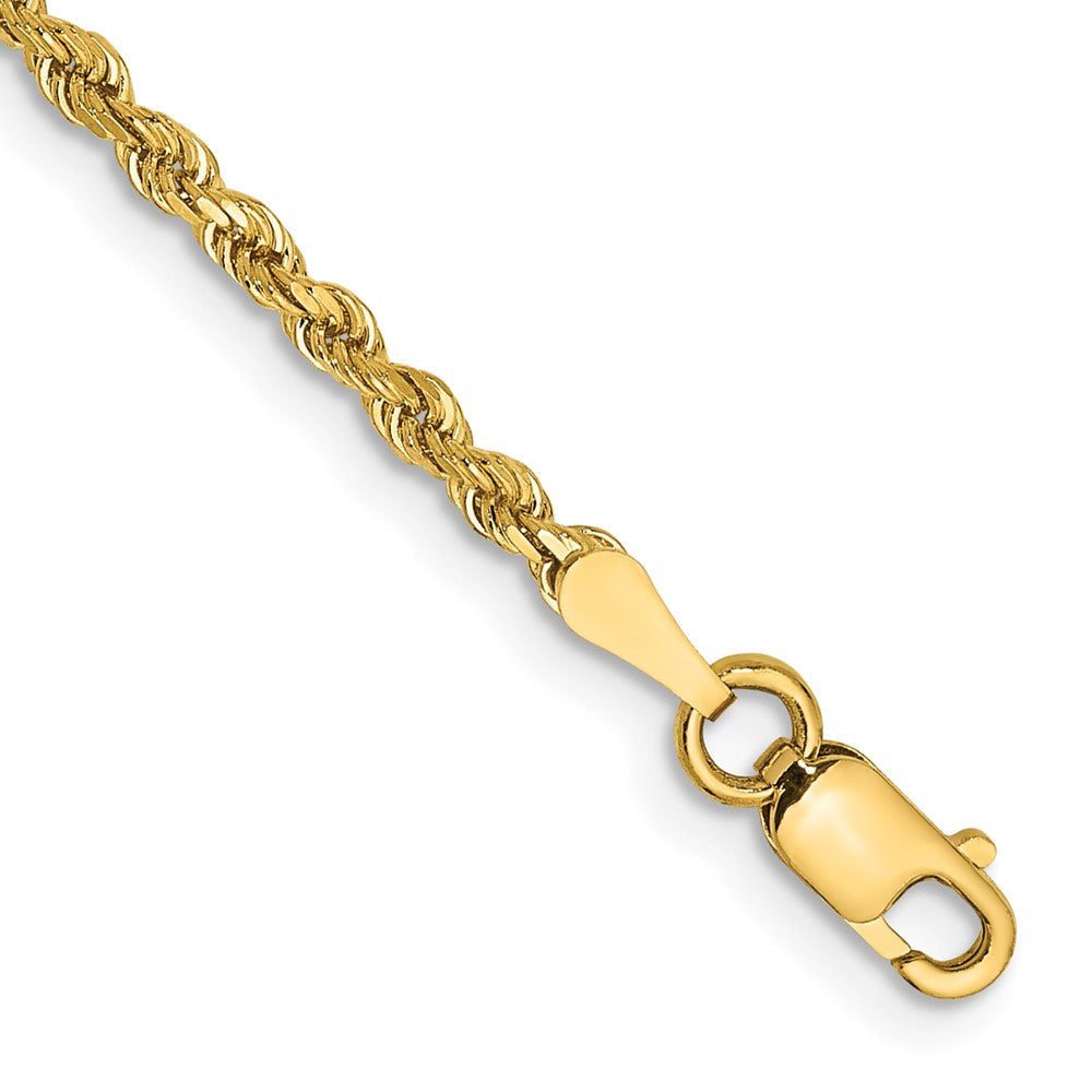 14k 2.0mm Diamond-cut Rope Chain Anklet