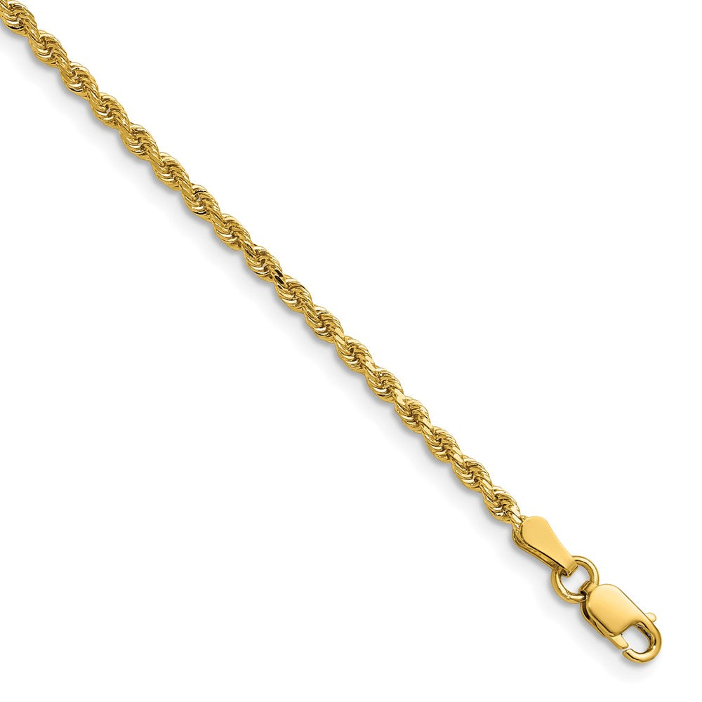 14k 2.0mm Diamond-cut Rope Chain Anklet