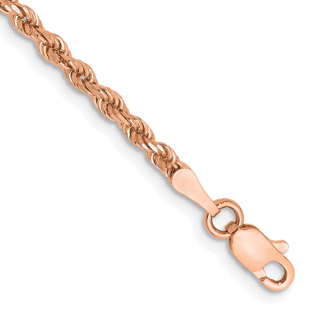 14k Rose Gold 2.25mm Diamond-cut Rope Chain