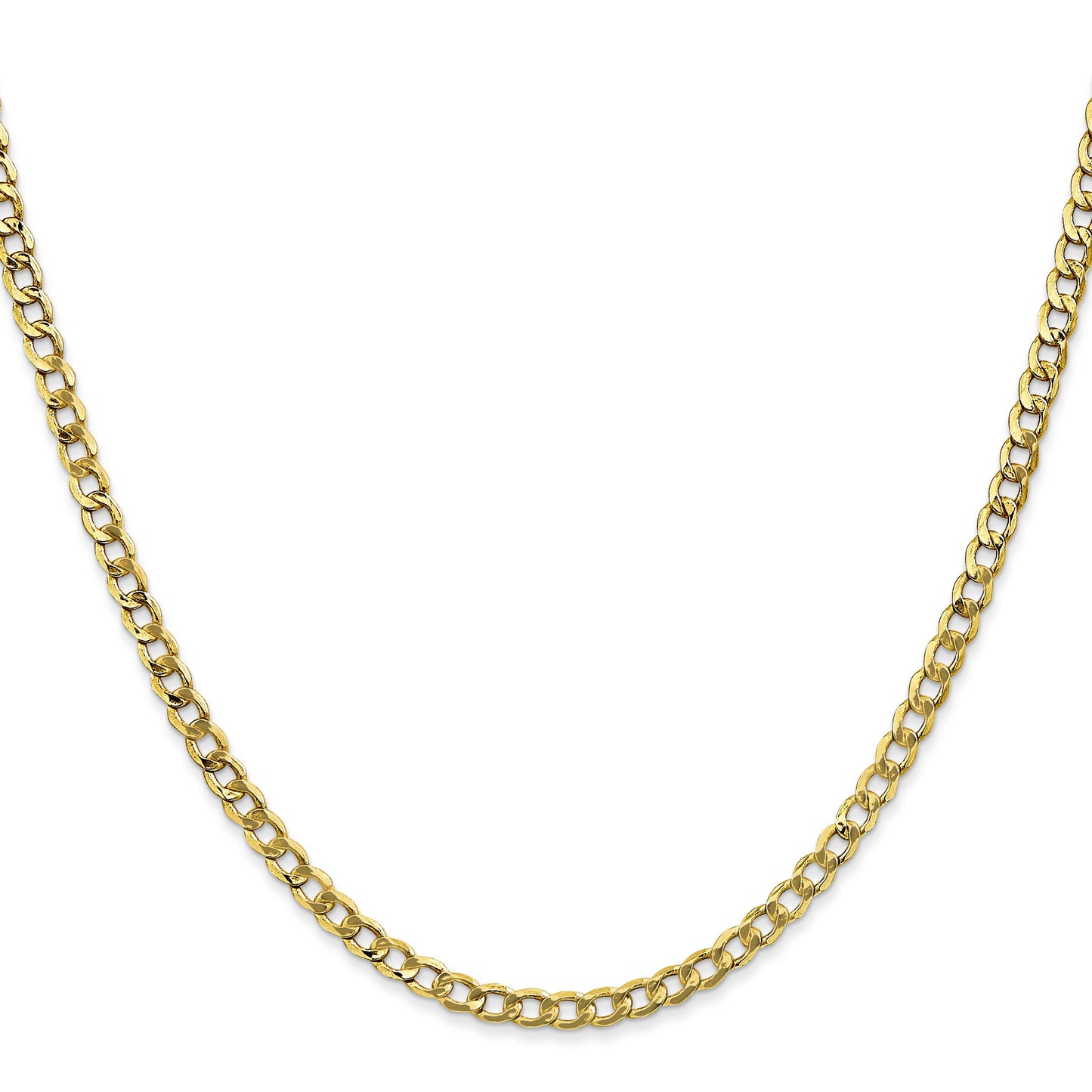 10k 3.35mm Semi-Solid Curb Link Chain