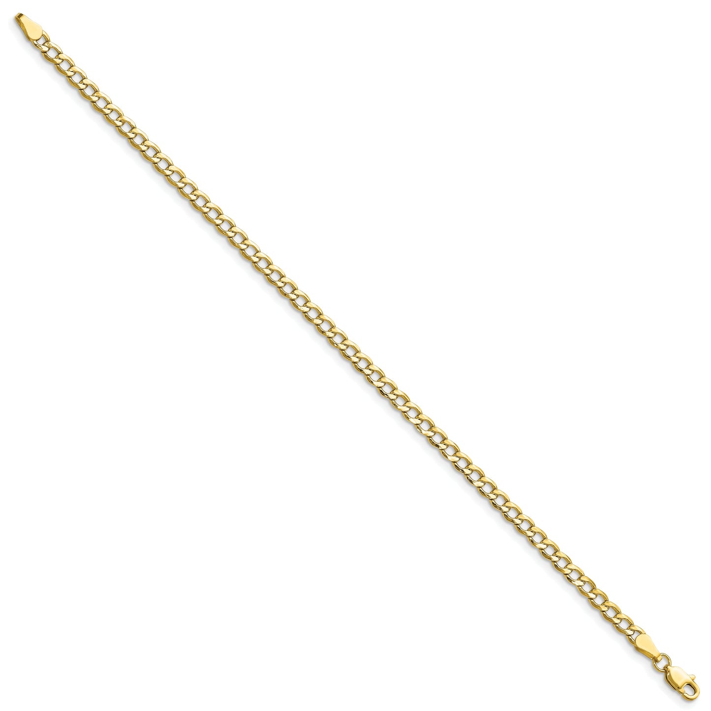10k 3.35mm Semi-Solid Curb Link Chain