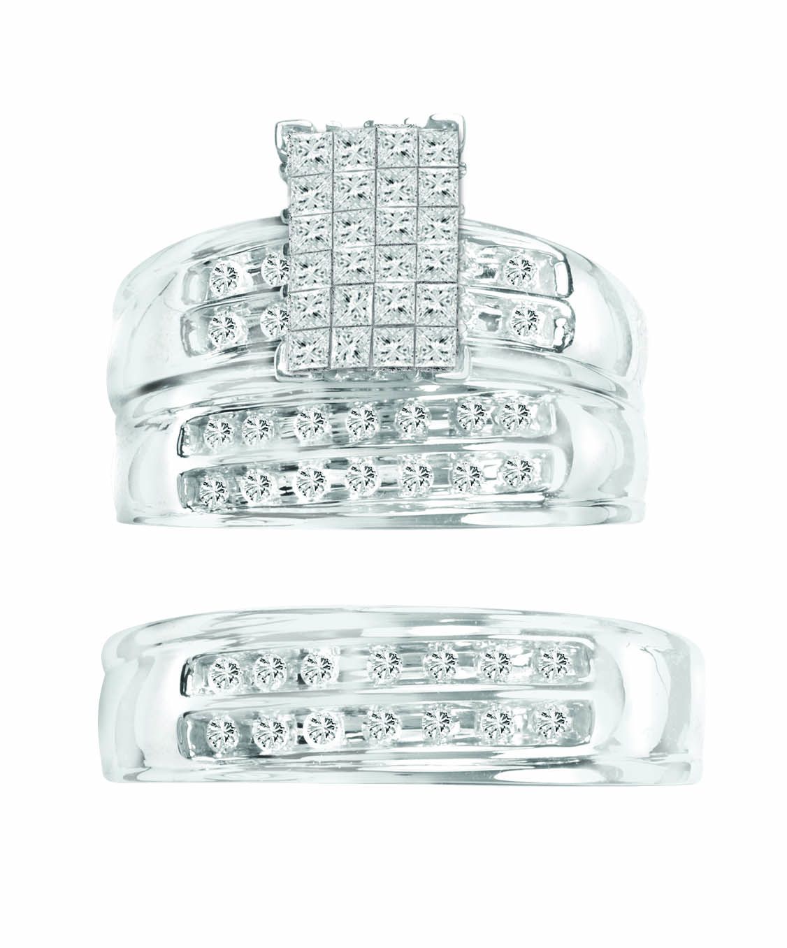 14K  0.90CT  PR/CT  DIA  TRIO  SET