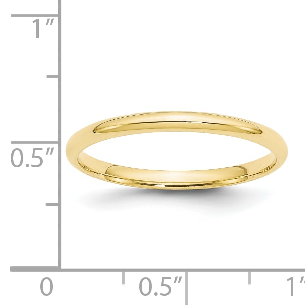 10KY 2mm LTW Comfort Fit Band Size 9.5