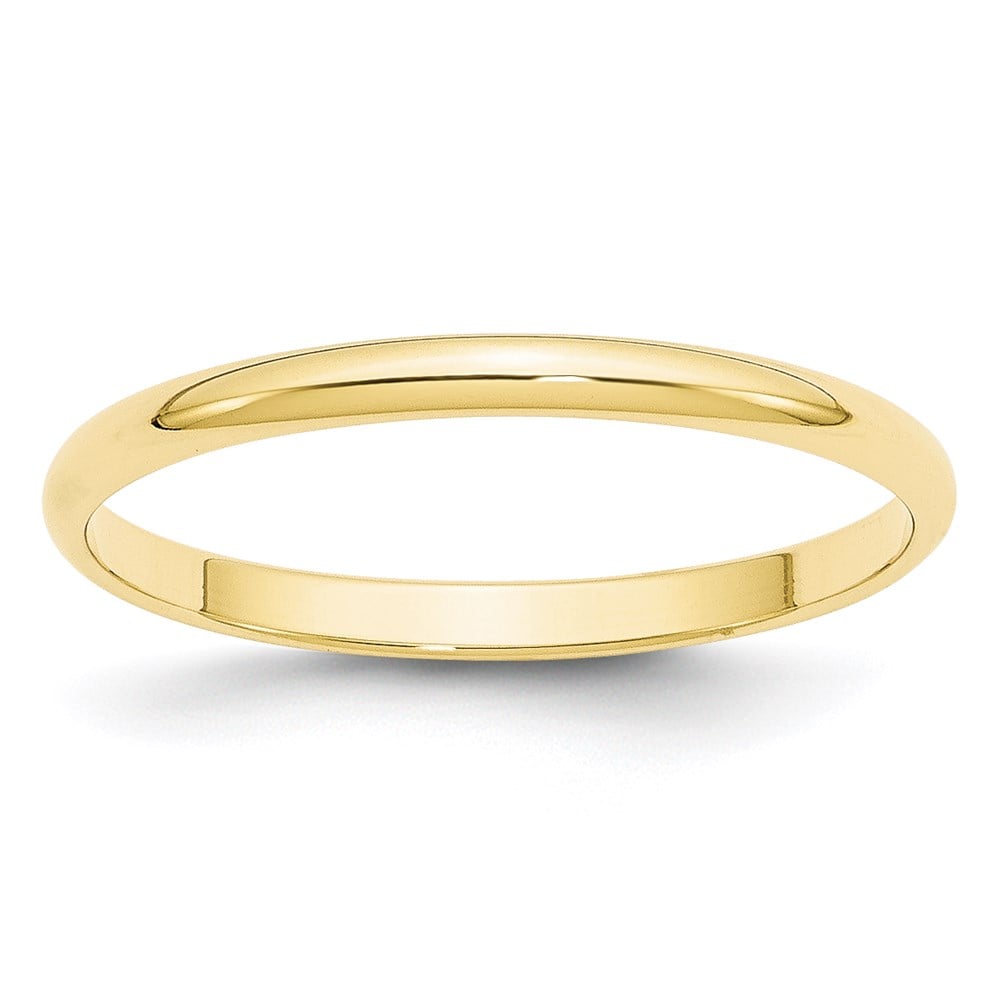 10KY 2mm LTW Half Round Band Size 10.5