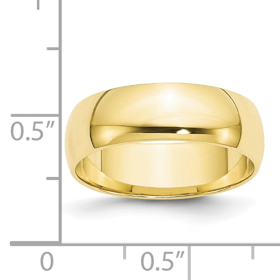 10KY 6mm LTW Half Round Band Size 8