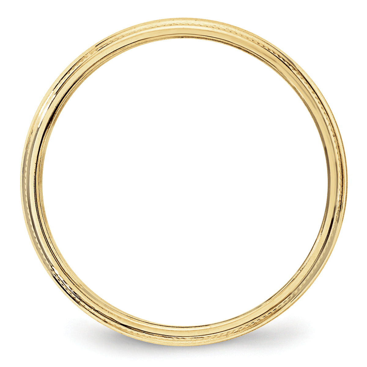 10KY 3mm LTW Milgrain Half Round Band Size 11.5