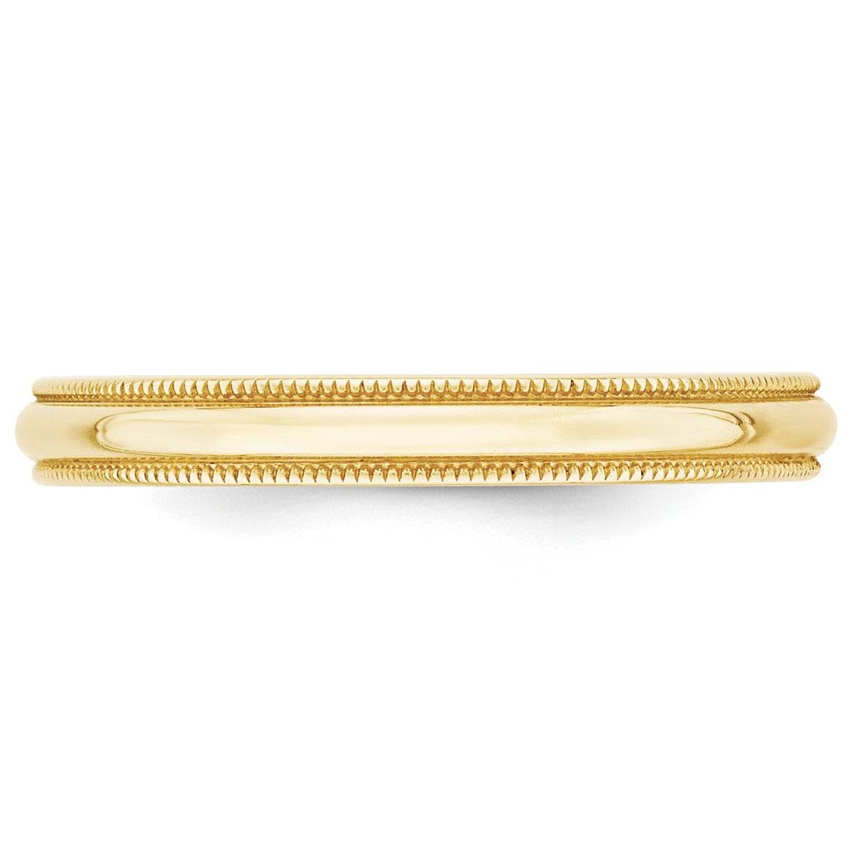 10KY 3mm LTW Milgrain Half Round Band Size 11.5