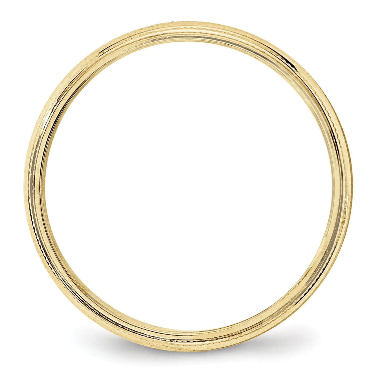 10KY 4mm LTW Milgrain Half Round Band Size 8.5