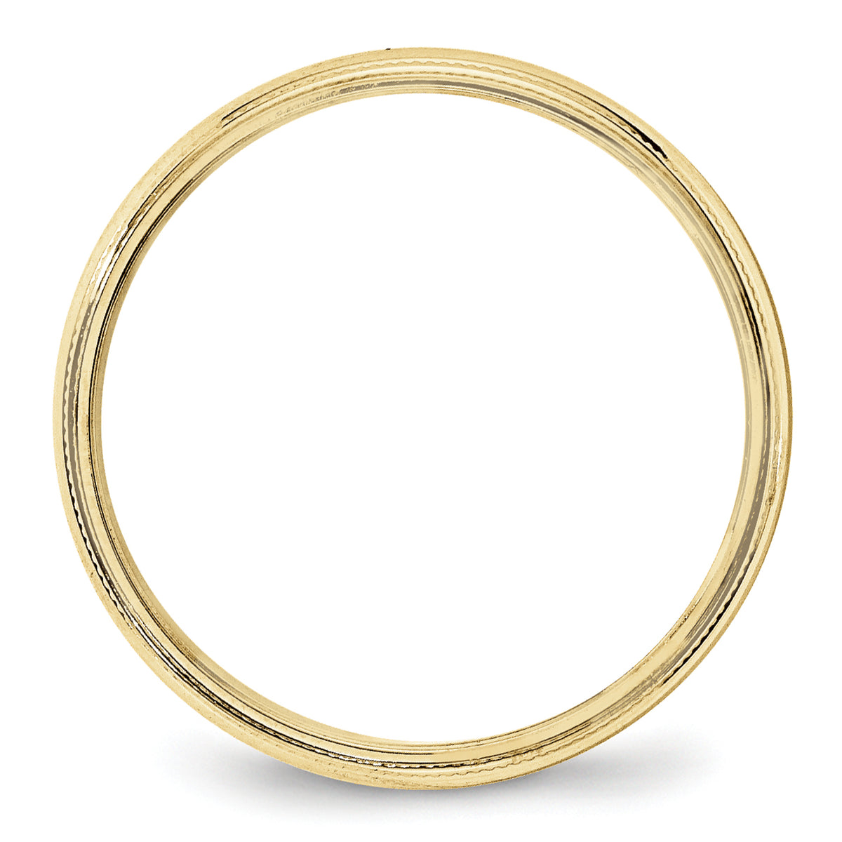 10KY 4mm LTW Milgrain Half Round Band Size 12.5