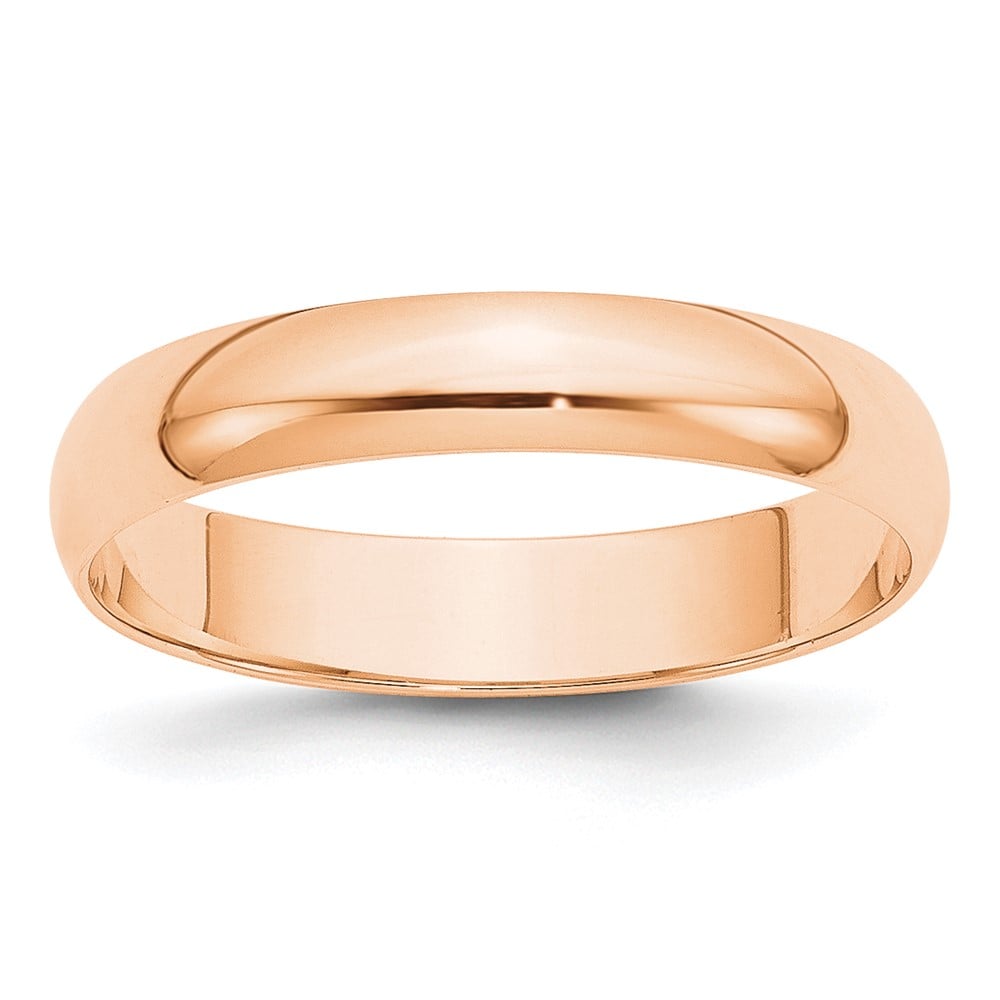 10k Rose Gold 4mm LTW Half Round Band Size 10