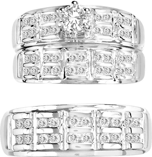 14K  0.75CT  PR/CT  DIA  TRIO  SET