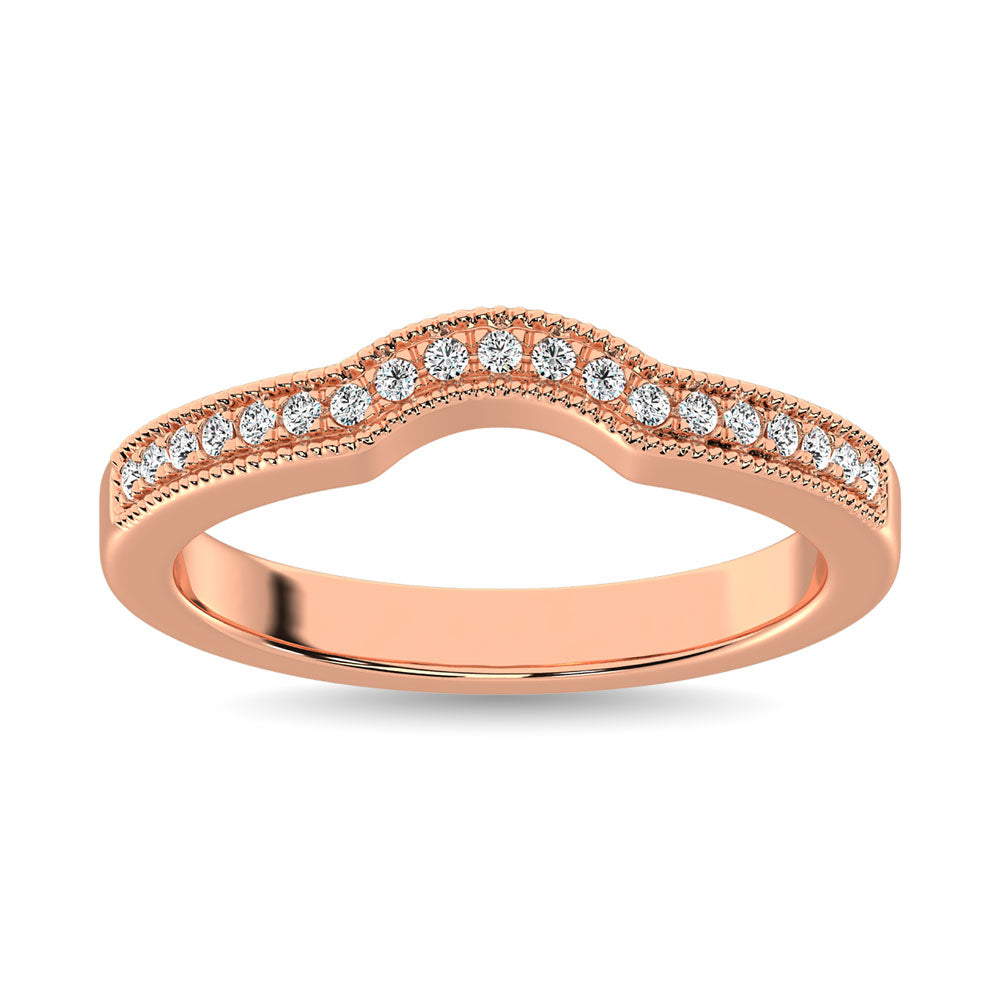 14K Rose Gold 1/6 Ct.tw Diamond Anniversary Band