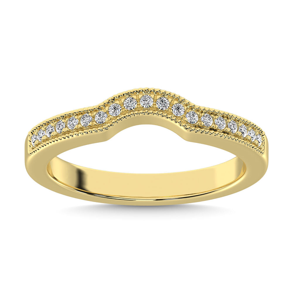 14K Yellow Gold 1/6 Ct.tw Diamond Anniversary Band