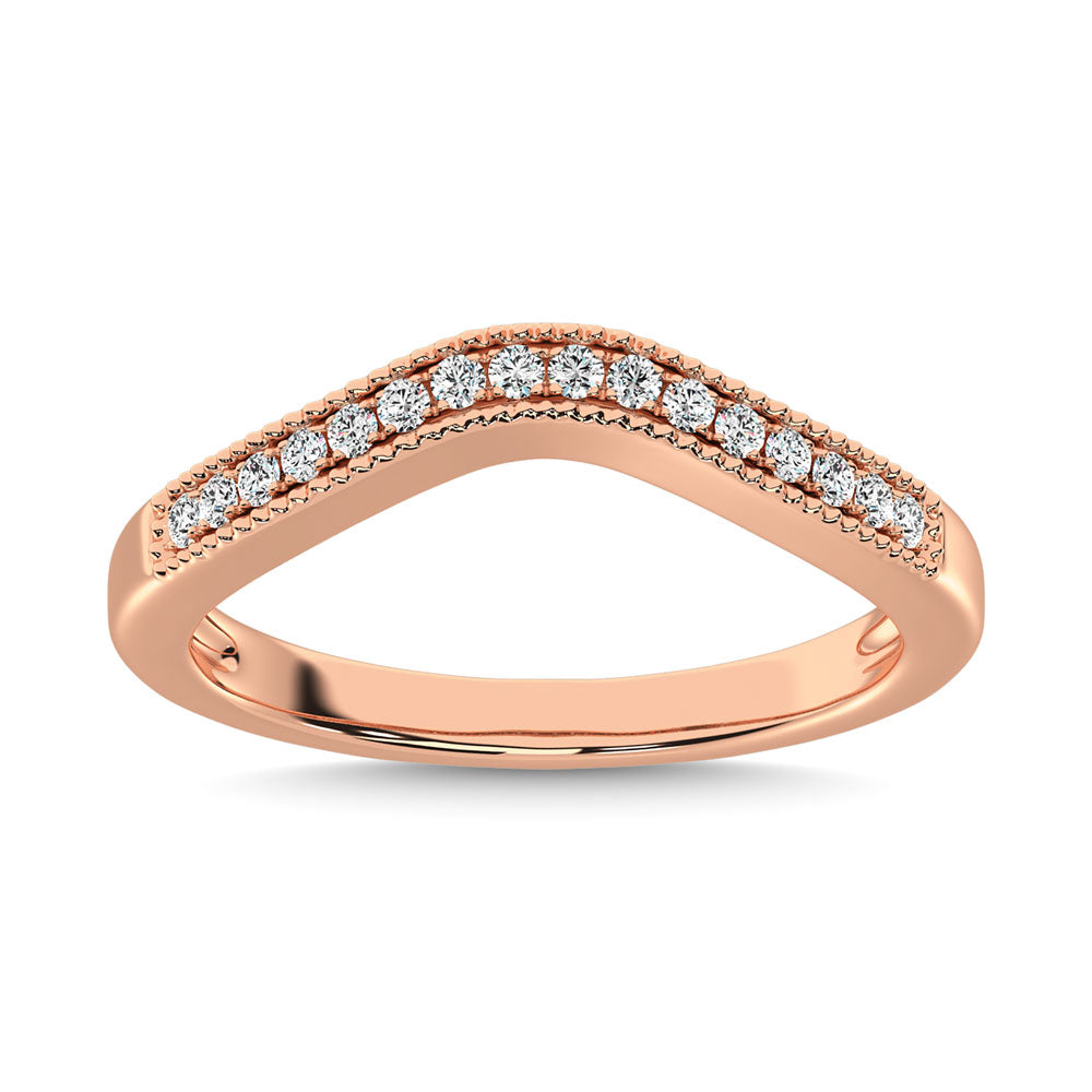 14K Rose Gold 1/5 Ct.Tw. Diamond Anniversary Band