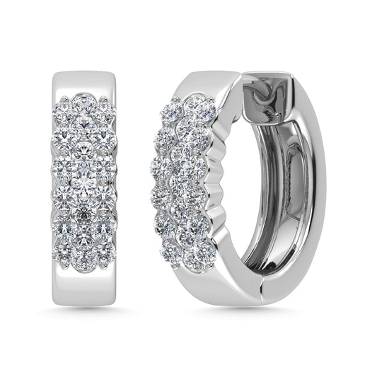 Diamond 1/2 Ct.Tw. Hoop Earrings in 14K Yellow Gold
