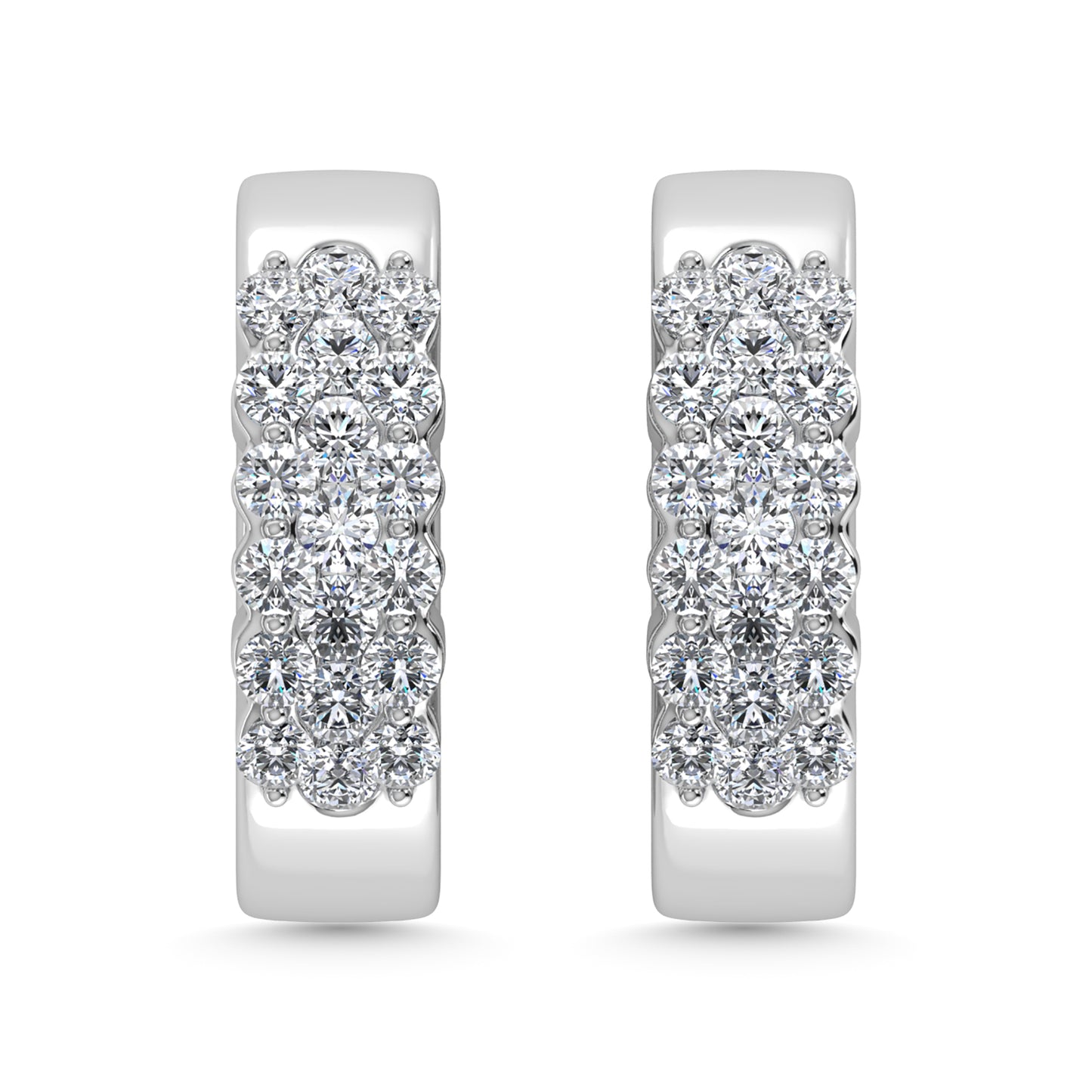 Diamond 1/2 Ct.Tw. Hoop Earrings in 14K Yellow Gold