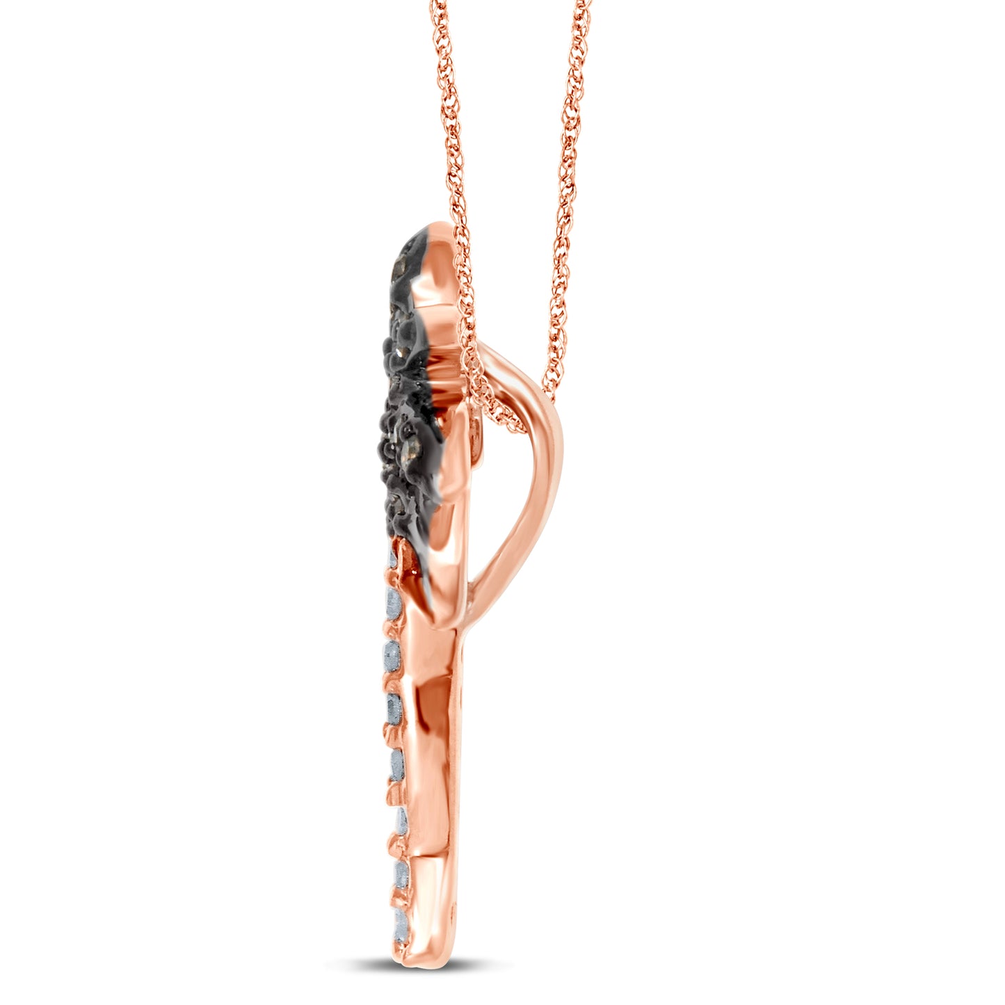 14K White Gold 1/10 Ct Diamond Palm Tree Pendant
