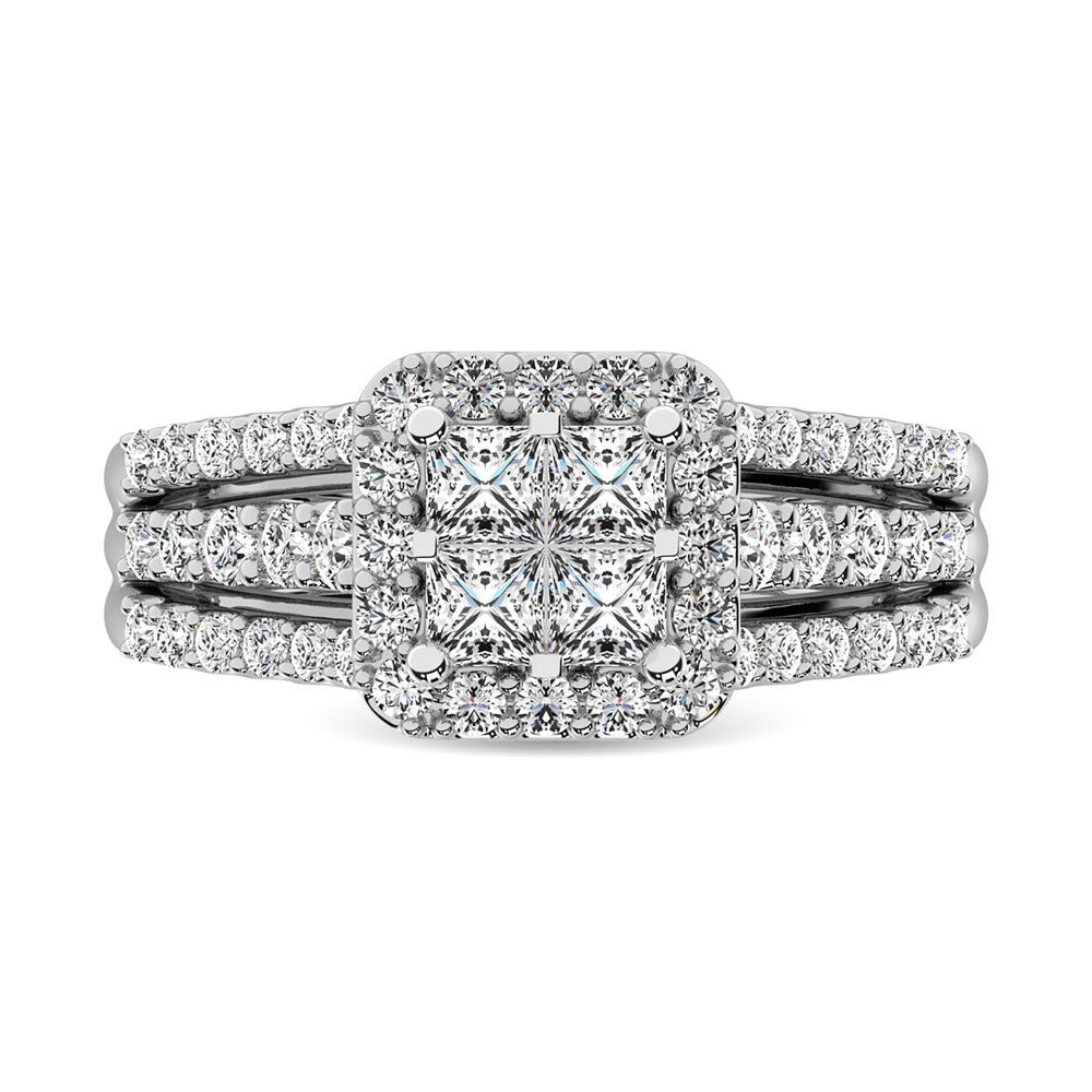 14K White Gold 3 Ct.Tw. Diamond Engagement Ring