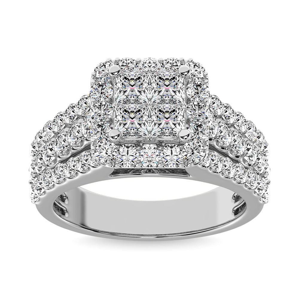 14K White Gold 3 Ct.Tw. Diamond Engagement Ring