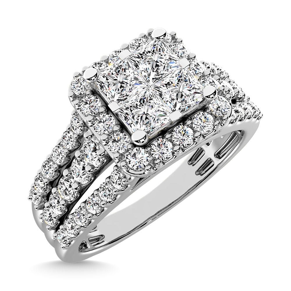 14K White Gold 3 Ct.Tw. Diamond Engagement Ring